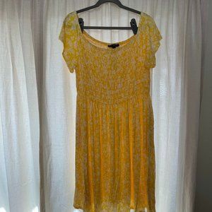 NWT Lane Bryant 1x 14 16 Yellow Floral Swing Dress